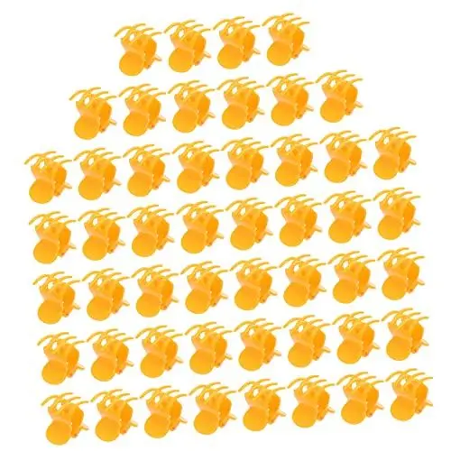 Produktbild: POPETPOP 50 Stück Obst- Und Gemüsehalter Moosstangenclips Rankenklammern Für Gitter Gitterclips Pflanzenschulung Pflanzenclips Für Reben Gemüseklammern Melonen Kunststoff Blumenclip