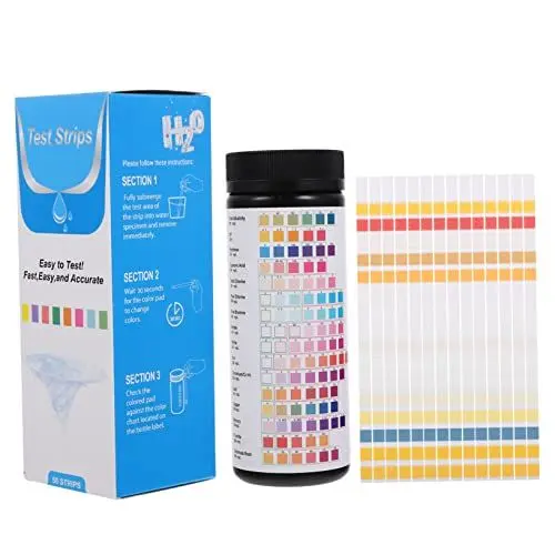 Produktbild: POPETPOP 50-teiliges Wassertest-set Umfassende Teststreifen Für Trinkwasser Badewanne Aquarium