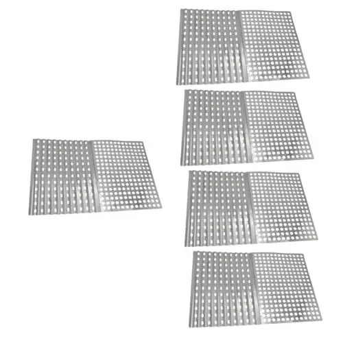 Produktbild: POPETPOP 5St Klappbarer Grill aus Edelstahl edelstahlgrill portabler grill grillkamin gaßgrill Grillbrenner tauschen Edelstahlgestell Rostfreier Stahl Gitter Kühlregal Grillwerkzeug Netz