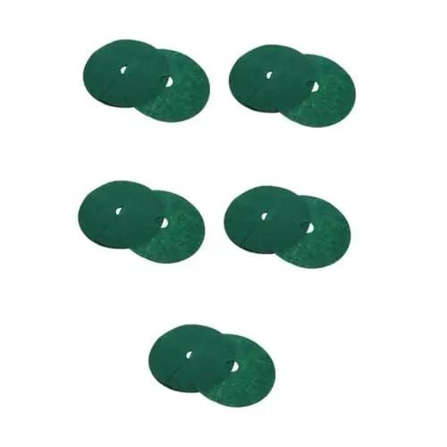 Produktbild: POPETPOP 5 Sätze Bodentuch Für Den Garten Pflanzen Schutzmatte Pflanzen Wurzelschutz Gartenbedarf Erdschutzmatte Pflanzenmatte Baummulchring Wurzelbarriere Vlies Dark Green 10 Stück * 5
