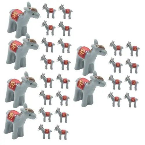 Produktbild: POPETPOP 60 Stück Miniatur Esel Statuen Für Den Garten Winzige Esel Statuen Garten Landschaft Esel Dekoration Tierfiguren Garten Miniatur Figur Mini Tier Ornament Mini Esel Figuren