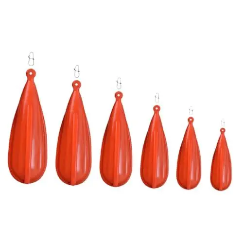 Produktbild: POPETPOP 6st Köderwurftrainer Angel-Rigging-stecker Angelzubehör Kinder-angelrute-übungsstecker Gießstopfen Süßwasser Wurfschwimmer Angelübungsstecker Für Kinder Angelgussstopfen PVC Orange