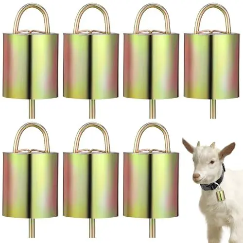 Produktbild: POPETPOP 8 Stück Kuhglocke Metall Ziegenglocke Hängende Kupferglocken Klein Laute Bauernhof Tierglocke für Schafe Rinder