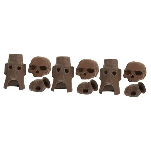 Produktbild: POPETPOP 9 Stück Aquarium-Landschaftsbau-Ornamente Reptilien-Halloween-Dekor Keramikgefäß Aquarium Garnelen Betta-Fisch Höhlenversteck Fischversteck Ornament Aquarium-Höhle