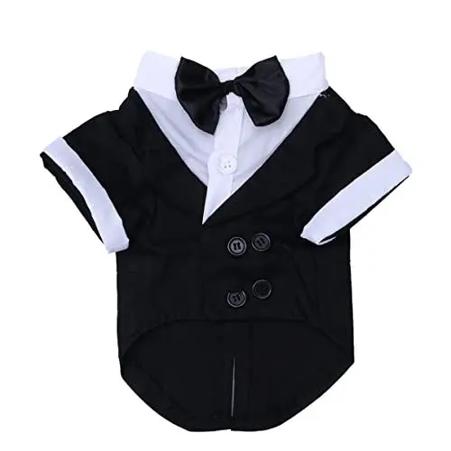 Produktbild: POPETPOP Ankleiden Kleidung Party S zum Erntedankfest Smoking Outfit Mantel Halloween Hochzeit Stil Weihnachten Britisch Bekleidung Kleider Bogen Katze Gentleman Größe mit Kleidungsstück