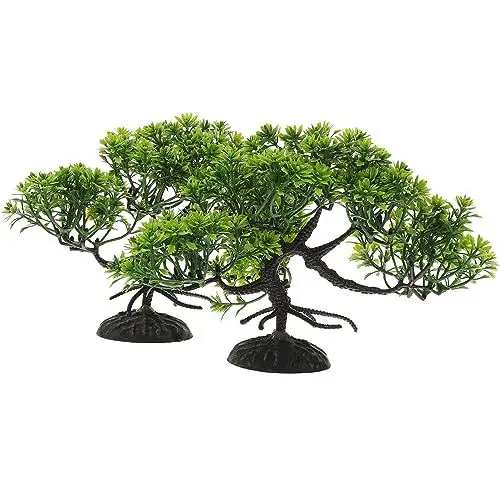Produktbild: POPETPOP Künstliche Aquarienpflanzen-Set Kiefernbaum Bonsai Kunstpflanzen Aquarium-Dekoration Pflegeleicht Kein Verblassen