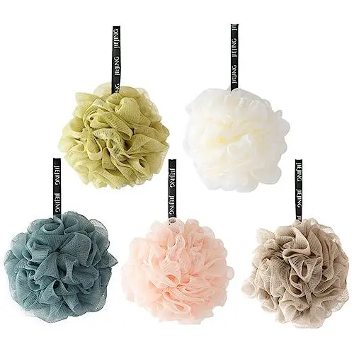 Produktbild: POPETPOP Bade-Luffa-Schwamm – 5 Stück Körperwäscher Duschschwamm Weiches Mesh-Duschball Badeschwämme Körperpflegeprodukt Für Damen Und Herren Badezubehör
