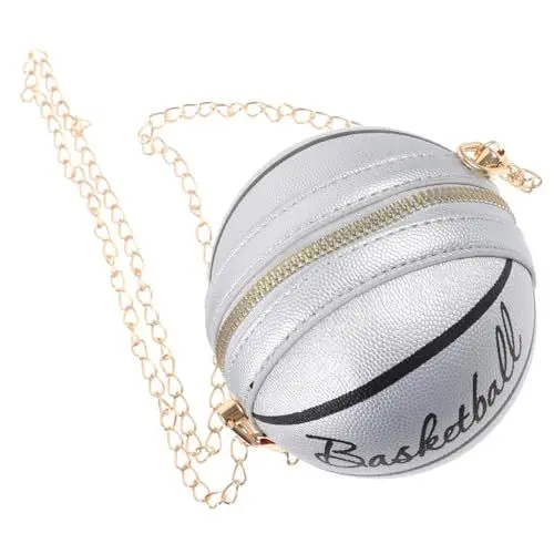 Produktbild: POPETPOP Basketballtasche mit Kette Handtasche Mädchen Mini-Umhängetasche makeup tasche kosmetiktasche Kinder Geldbörse kleine geldbörsen für damen Sommer Handtaschen die Kette Paket Eisen