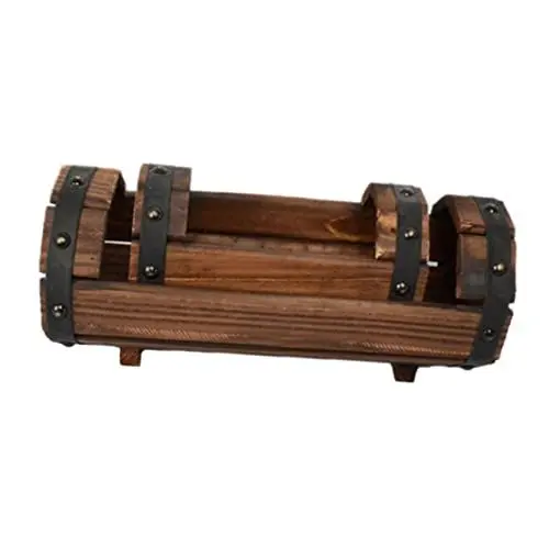 Produktbild: POPETPOP 2pcs Rustikalen Holz Pflanzer Set Vintage Halb Elegante Garten Bett Topf
