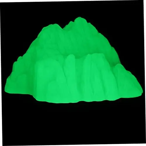 Produktbild: POPETPOP Fluoreszierende Steingartenlandschaft Aquariumdekorationen Gold Künstlich Roboterfisch Siphon-aquarienstaubsauger Schildkröte Zubehör Anglerfisch Ornamente Plastik Light Green