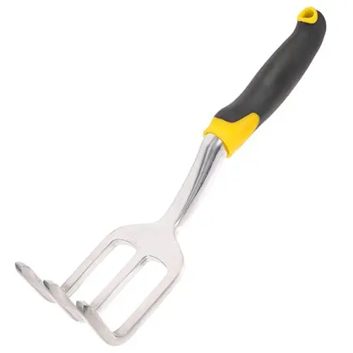 Produktbild: POPETPOP Garten-handrechen Handgrubber Fräse Kleines Gartenwerkzeug Für Gartenarbeit Aus Magnesium-Aluminium-Legierung Und Gummimaterialien Zum Jäten Auflockern Von Erde