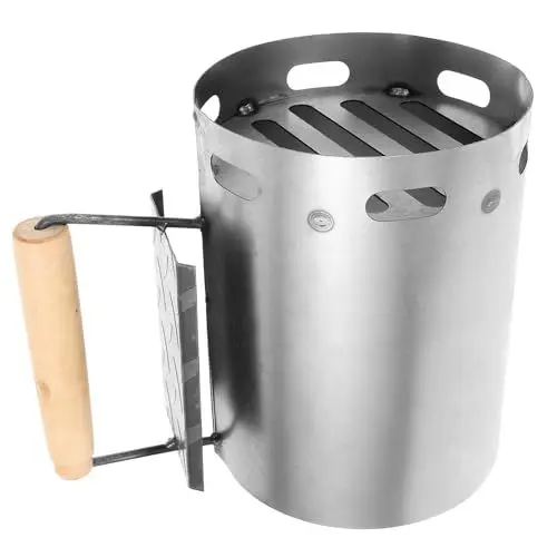 Produktbild: POPETPOP Tragbarer Anzündkamin Mit Glattem Holzgriff Für Kochen Im Freien Reisen Auto Camping