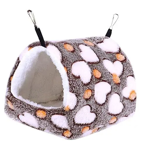 Produktbild: POPETPOP Hängematte für Hamster haustierbett pet Bed petbett Hamster Kuschelbett Eichhörnchen-Hängematte Zwerg Käfige Schlafsack Hamsterbett Wärmebett für kleine Haustiere Flanell Baumwolle