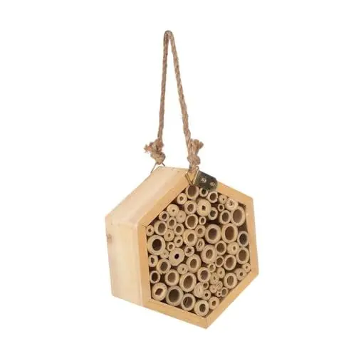 Produktbild: POPETPOP Holz-bienenhaus Für Gärten Umweltfreundliche Insektenunterkunft Für Bienen Und Schmetterlinge Dekorativer Lebensraum Bestäubung Im Freien Nachhaltiges Holzdesign