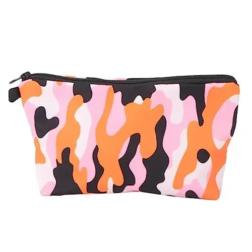 Produktbild: POPETPOP Tragbare Reise-Kosmetiktasche Camouflage-Make-up-Tasche Reißverschluss Kompakte Kulturtasche