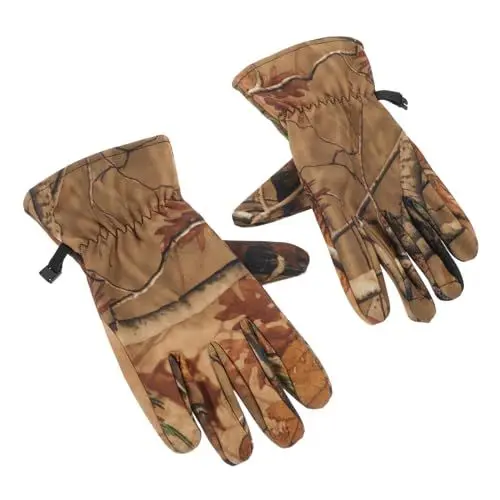 Produktbild: POPETPOP Outdoor Tarnhandschuhe Vollfinger Jagdhandschuhe Aus Polar Fleece Wasserfest Anti Rutsch Für Herren Camo Jagdausrüstung Für Kalte Temperaturen Für Jagd Ski Radfahren