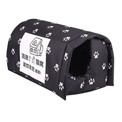 Produktbild: POPETPOP Regenfeste Warme Hundehütte Unterschlupf Für Streunende Katzen Winterzelt Für Wilde Tiere Beheiztes Katzenhaus Katzenbetten Für Plüsch Hundehütte Abgeschlossen Stoff Hundebett