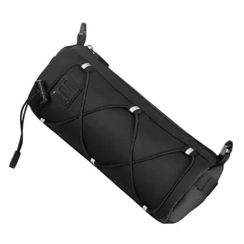 Produktbild: POPETPOP Fahrradtasche Für Den Lenker Große Aufbewahrungstasche Vorne Für Das Fahrrad Robuster Stoff Pu-leder Netz-seitentaschen Und Komfort