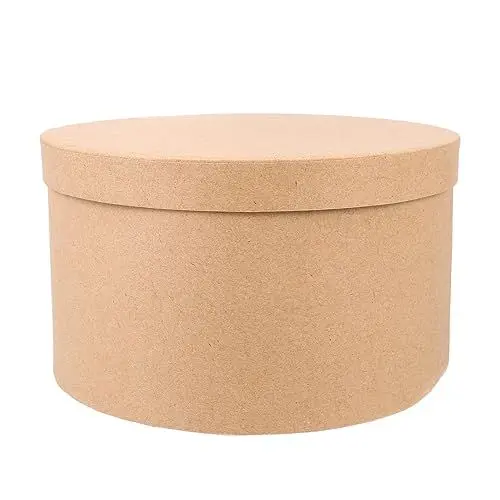 Produktbild: POPETPOP Runde Kuchenschachtel – Backschachtel Aus Kraftpapier Runde Geschenkboxen Mit Deckel Aufbewahrungsbehälter Für Cupcakes Pappmaché-Box Zum Verschenken Von Backwaren Keksen Desserts