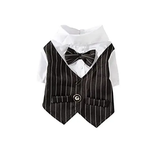 Produktbild: POPETPOP Santa Outfits Welpen Kleidung Welpen Outfits Haustierkostüm Bekleidung Partybekleidung Kleidung Haustier Hund Santa Kostüm Party Hundekleid Hundekleid Tuch Haustier Anzug Kleid