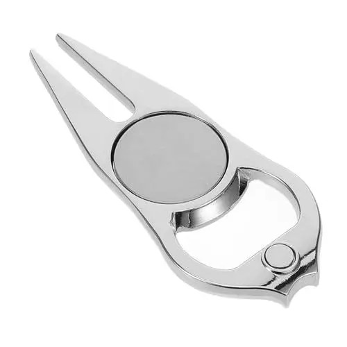 Produktbild: POPETPOP Golf Zubehör Grüne Reparaturgabel Golfball Reparaturgabel Golfschläger Reparaturwerkzeug Golfwerkzeug Golfzubehör Rasenkante Verschleißfeste Golfballgabel Golf Pitchgabel Zinklegierung Silver