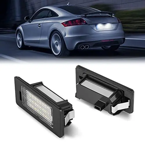 Produktbild: POPMOTORZ 2 Stücke Kennzeichenbeleuchtung Kennzeichen mit CAN-Bus Fehlerfrei 24 * 2835 SMD, Nummernschildbeleuchtung für A-udi A1 S1 A5 A7 für VW GOLF6 GOLF7 für SEA-T Alhambra