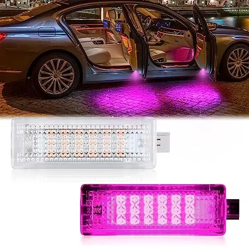 Produktbild: POPMOTORZ LED Einstiegsbeleuchtung, 2 Stücke LED Innenbeleuchtung Türleuchte Fußraumleuchte Kofferraumbeleuchtung Auto für BMW E81 E87 E60 E61 E63 E64 E65 E91 E93 Mini Cooper R50 R52 R53 R55 R56, Blau