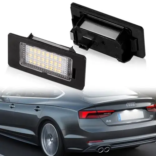 Produktbild: POPMOTORZ LED Kennzeichenbeleuchtung, 2 Stücke LED Nummernschildbeleuchtung für A-udi A1 S1 A4 B8 8K A5 A6 C7 A7 VW GOLF 6 Variant J-etta Passat 3C B6 Shara-n SEAT Alhambra 2 Ibiza Skoda Oktavia 3