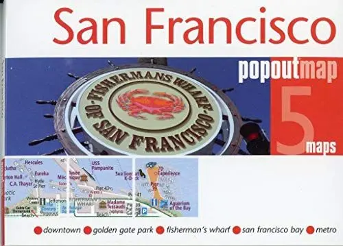 Produktbild: Popout Map San Francisco: Downtown, Golden Gate Park, Fisherman's Wharf, San Francisco Bay, Transit