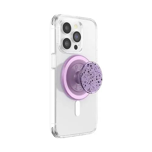 Produktbild: PopSockets Phone Grip for MagSafe with Kickstand, Magnetic Stand, Swappable Top, Secure Hold for iPhone MagSafe Cases, Phone & Tablet Grip - Sugar Plum Speckle