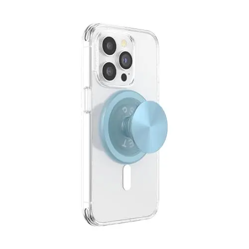 Produktbild: PopSockets: PopGrip Round für MagSafe - Inklusive Adapterring für MagSafe - Ausziehbarer Sockel und Griff mit einem Austauschbarem Top für Smartphones und Hüllen - Aluminum Blue Sigh