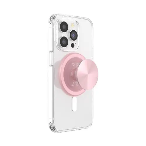 Produktbild: PopSockets runder Telefongriff kompatibel mit MagSafe, Adapterring im Lieferumfang enthalten, Telefonhalter, kabelloses Laden kompatibel - Dusty Rose