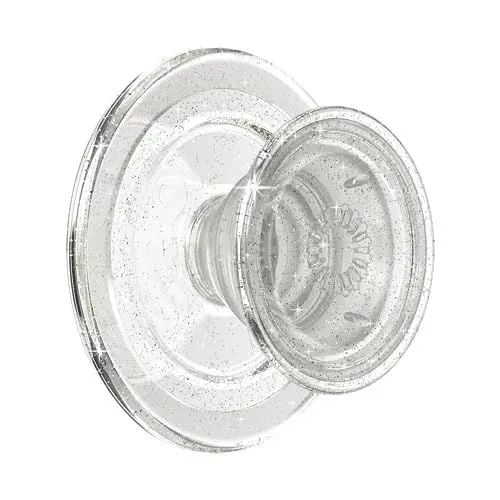 Produktbild: PopSockets Phone Grip for MagSafe with Kickstand, Magnetic Stand, Swappable Top, Secure Hold for iPhone MagSafe Cases, Phone & Tablet Grip, Cute PopSockets - Clear Glitter