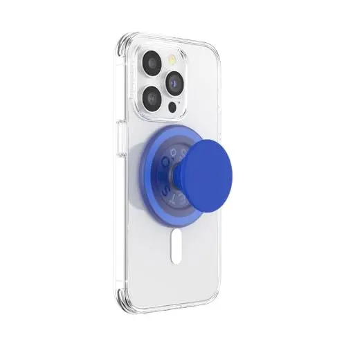 Produktbild: PopSockets: PopGrip Round für MagSafe - Inklusive Adapterring für MagSafe - Ausziehbarer Sockel und Griff mit einem Austauschbarem Top für Smartphones und Hüllen - Cobalt