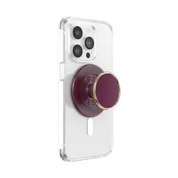 Produktbild: PopSockets: PopGrip Round für MagSafe - Inklusive Adapterring für MagSafe - Ausziehbarer Sockel und Griff mit einem Austauschbarem Top für Smartphones und Hüllen - Enamel Red Red Wine