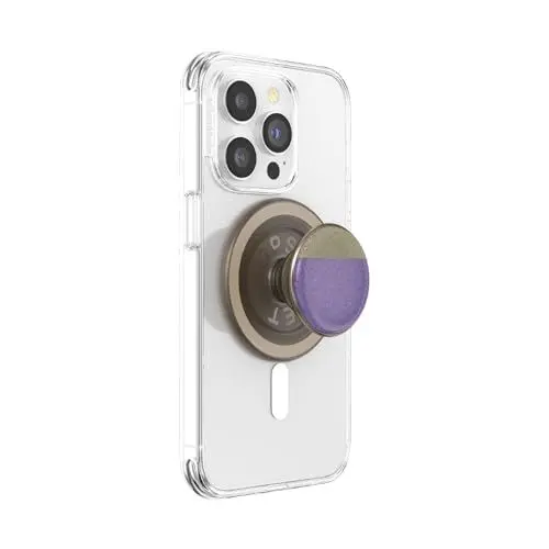 Produktbild: PopSockets: PopGrip Round für MagSafe - Inklusive Adapterring für MagSafe - Ausziehbarer Sockel und Griff mit einem Austauschbarem Top für Smartphones und Hüllen - Lavender