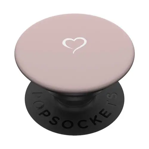 Produktbild: PopSockets Pop Grip:Rosa Sand handgezeichnetes Herz Minimalistische Liebe PopSockets mit austauschbarem PopGrip