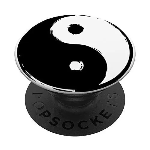 Produktbild: PopSockets Ying Yang Distressed | Black n White - PopSockets Ausziehbarer Sockel und Griff für Smartphones und Tablets