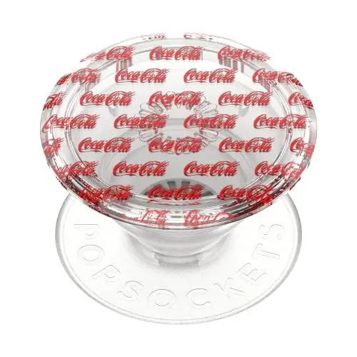 Produktbild: PopSockets x Coca-Cola: PopGrip - Expanding Stand and Grip with a Swappable Top for Smartphones and Tablets - Coca-Cola Clear Logo