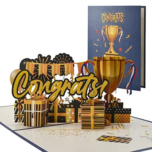 Produktbild: Pop-Up Glückwunsch karte, 3D Glückwunsch Grußkarte, Abschluss Karte 3D Pop Up Karte, Abitur Glückwunschkarte, Abschlusskarte Grußkarten zur Prüfung - 3D Glückwunschkarte zum bestandenen Doktor