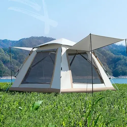 Produktbild: Pop-Up-Campingzelt für 5 Bis 8 Personen, Oxford-Stoff, Wasserdicht, Automatischer Aufbau, Familien-Reisezelt