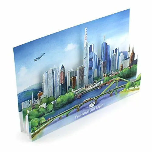 Produktbild: Pop-Up-Karte / 3 D-Karte:FRANKFURT - mit Liebe gemachte Städtekarte, die man als Deko verwenden kann. Eine besondere Frankfurt-Grusskarte - oder ein schönes Souvenir