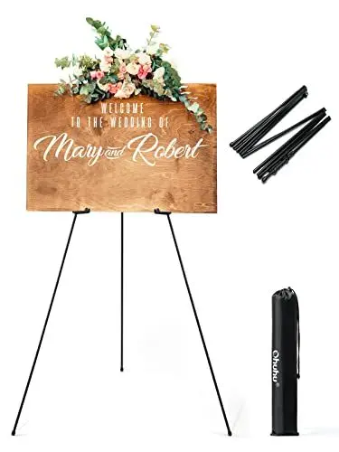 Produktbild: Portable Künstler Staffelei Stand: Ohuhu 160cm Verstellbares Stativ Tisch Kunst Leinwand Malerei Display - Easy Folding Studio Teleskop Boden Staffeleien für Hochzeit Poster Schwarz Innen Außen