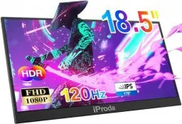 Produktbild: Portable Monitor 18,5 Zoll, 120Hz Tragbarer Monitor für Gaming FHD 1080P Mobiler Monitor mit HDR HDMI USB C Portabler PC Monitor Laptop Bildschirm Erweiterung Zweiter Bildschirm für Laptop Switch/Xbox