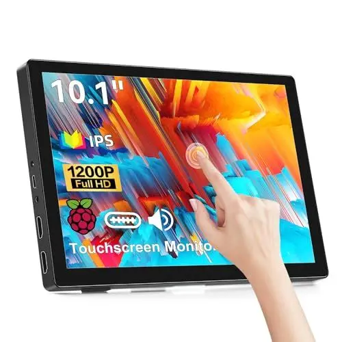 Produktbild: Portable Monitor Touchscreen, 10,1 Zoll Tragbarer Monitor Touchscreen Full HD 1920x1200 IPS Bildschirm, HDMI USBC Externer Monitor für PC Laptop Computer PS3 PS4 Xbox Ras Pi
