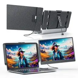 Produktbild: Portable Monitor für Laptop, 14’’ FHD 1080P Laptop Monitor Erweiterung, Duale Monitor,Screen Extender, Plug und Play Display für Mac, Wins, Android, mit 13