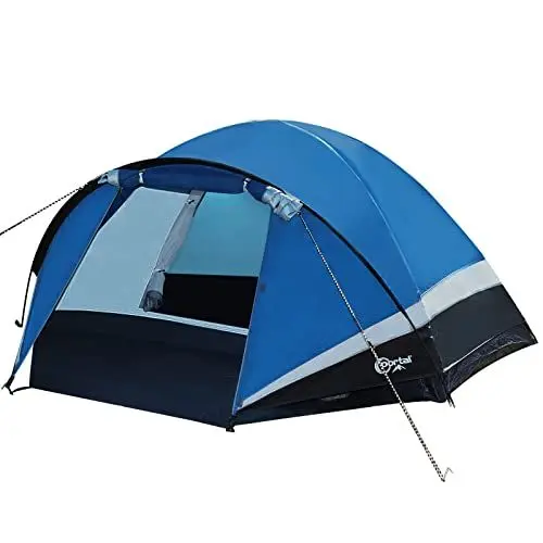 Produktbild: Portal Zelt 2-4 Personen Camping Kuppelzelt mit Vorraum 3-4 Saison kleines packmaß 3000mm Wasserdicht für Outdoor Festival Rucksack Trekking