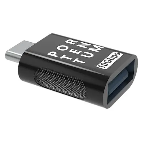 Produktbild: PORTENTUM USB-C auf USB Adapter 10 Gbps | 3 Stück | USB-C auf USB 3.0 Female Handy-OTG-Adapter, Thunderbolt 4/3 auf USB 3.1