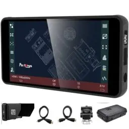 Produktbild: Portkeys PT5 II Monitor, professioneller 5-Zoll-DSLR auf Kameramonitor Vollbild-Touch-Steuerung 3D Lut 1920 x 1080 4k HDMI Typ-C-Eingangsausgang mit Sonnenblende.
