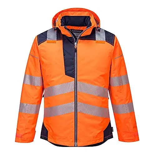 Produktbild: Portwest PW3 T400ONR4XL Warnschutz-Winterjacke, hochsichtbar, Orange/Dunkelmarineblau, Größe 4XL